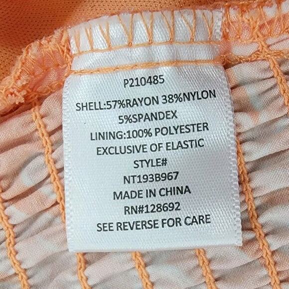 Madden NYC Top Juniors Large Crop Puff Sleeves Tie Back Floral Padded NEW - Picture 8 of 10